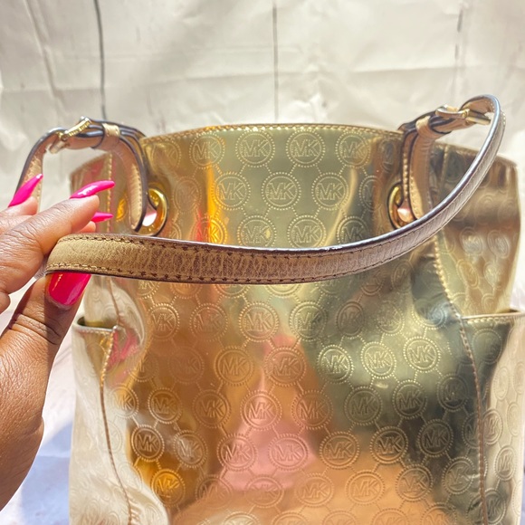 Michael Kors Gold Tote Purse - Picture 6 of 7
